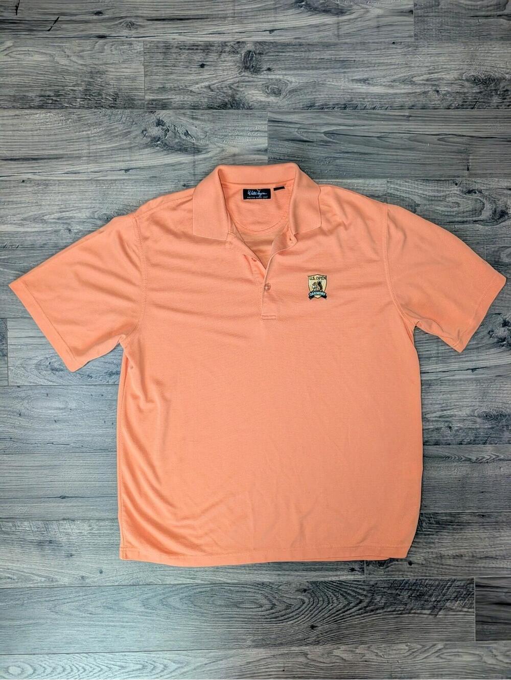 Walter Hagen Golf Polo Orange US Open 2007 Oakmont Large Vintage